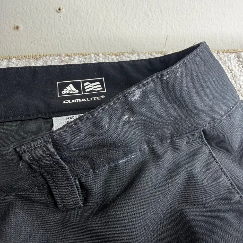 Adidas Climalite Mens Size 34x32 Black Golf Pants Performance Flat Front
